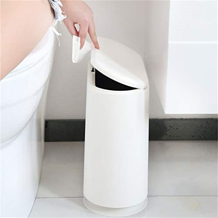 TianRan Slim Plastic Trash Can 2.4 Gallon Garbage Can With Press Top